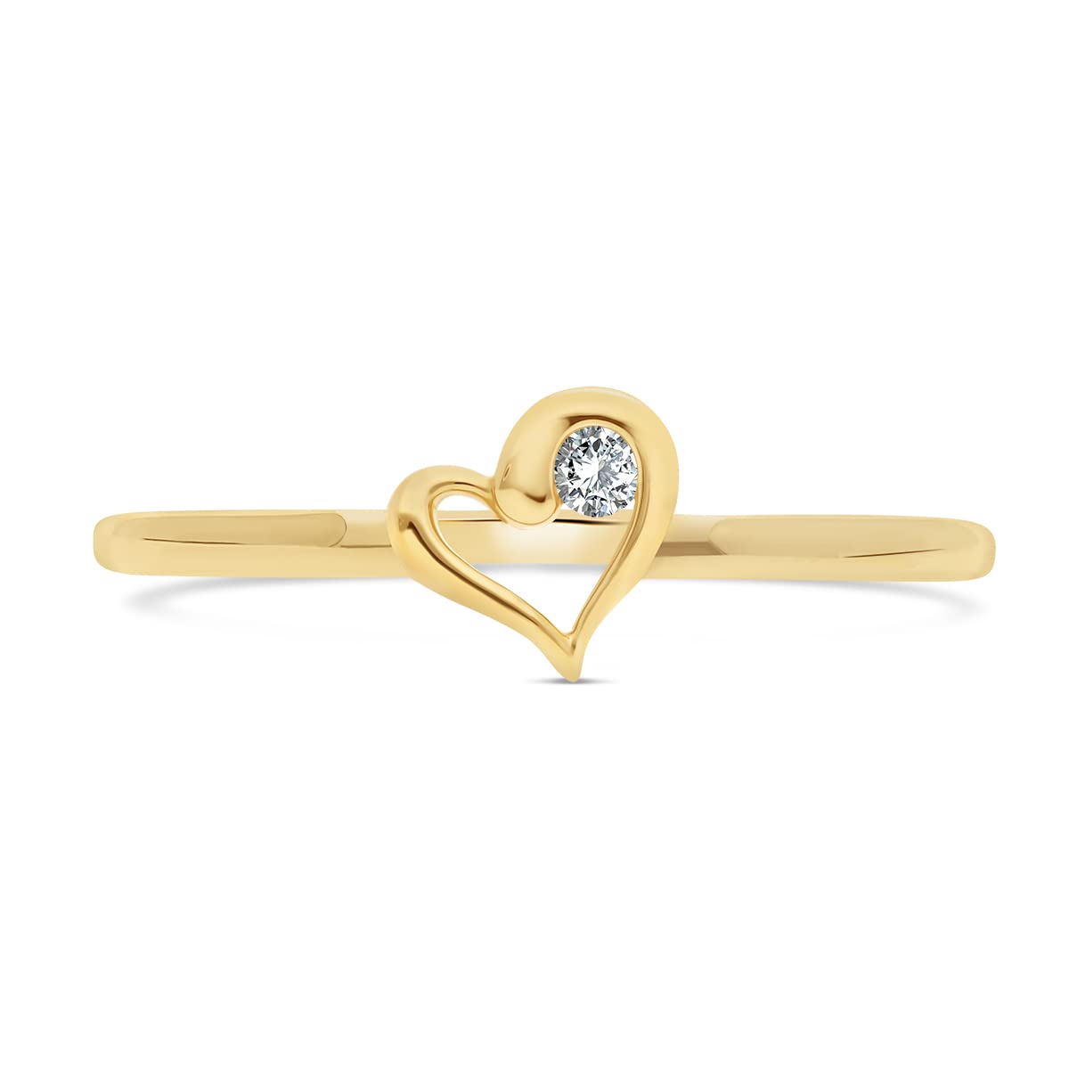 Damenring aus Gelbgold 375/1000, mit weißen Diamanten