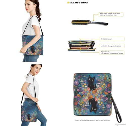Bolso cruzado tipo cubo con billetera para mujer miniatura 3