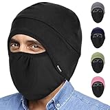 【2-in-1-Design】: Diese Sturmhaube besteht aus einer Sportmütze und einer Maske. Es ist integriert und nicht abnehmbar, was die Leistung des Produkts maximieren und Ihnen ein hervorragendes Sporterlebnis bieten kann. Wenn Sie die Maske nicht benötigen, können Sie sich eine Sportmütze besorgen, indem Sie die Maske flach in die Mütze legen.