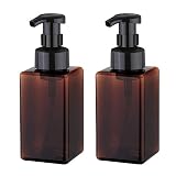 Apstaqeoo Schuimende zeepdispenser, 2 stuks 450 ml handzeepdispenser, navulbare schuimzeep vloeibare pompflessen, lege plastic shampoo, douchecontainer voor badkamer, keuken, ziekenhuis, kliniek