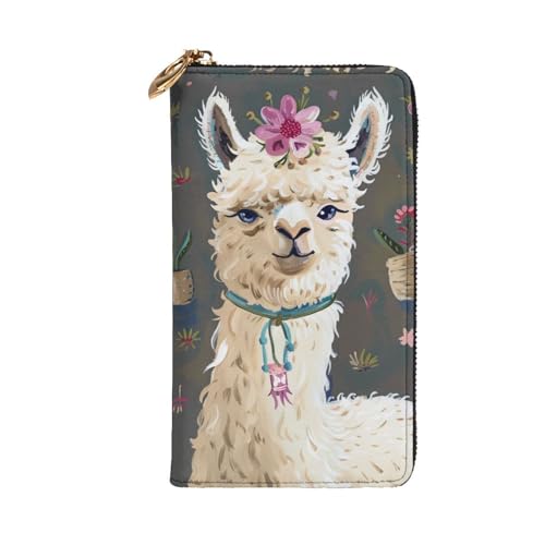 Alpaca Llama Printed Long Wallet for Women Men Cute PU Leather Wallet with Coin Purse and Credit Card Holder2