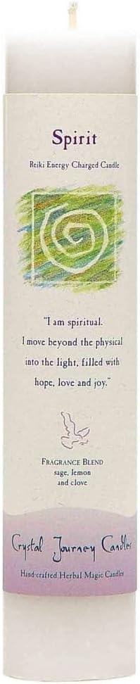 Crystal Journey Reiki Charged Herbal Pillar Candle Bundle (Positive Energy, Ascended Masters and Guides, Spirit) Each 7"x1.5" Handcrafted with Lead-Free Materials