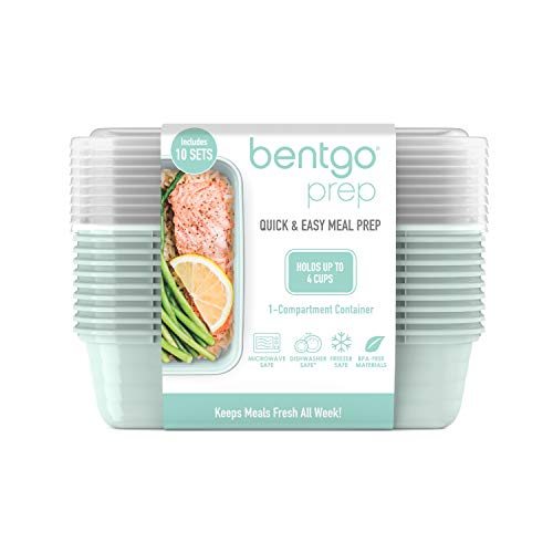 Bentgo Prep 1-Compartment Meal-Prep Containers With Custom-Fit Lids - Microwaveable, Durable, Reusable, Bpa-Free, Freezer And Dishwasher Safe Food Storage Containers - 10 Trays & 10 Lids (Mint) #TOP7