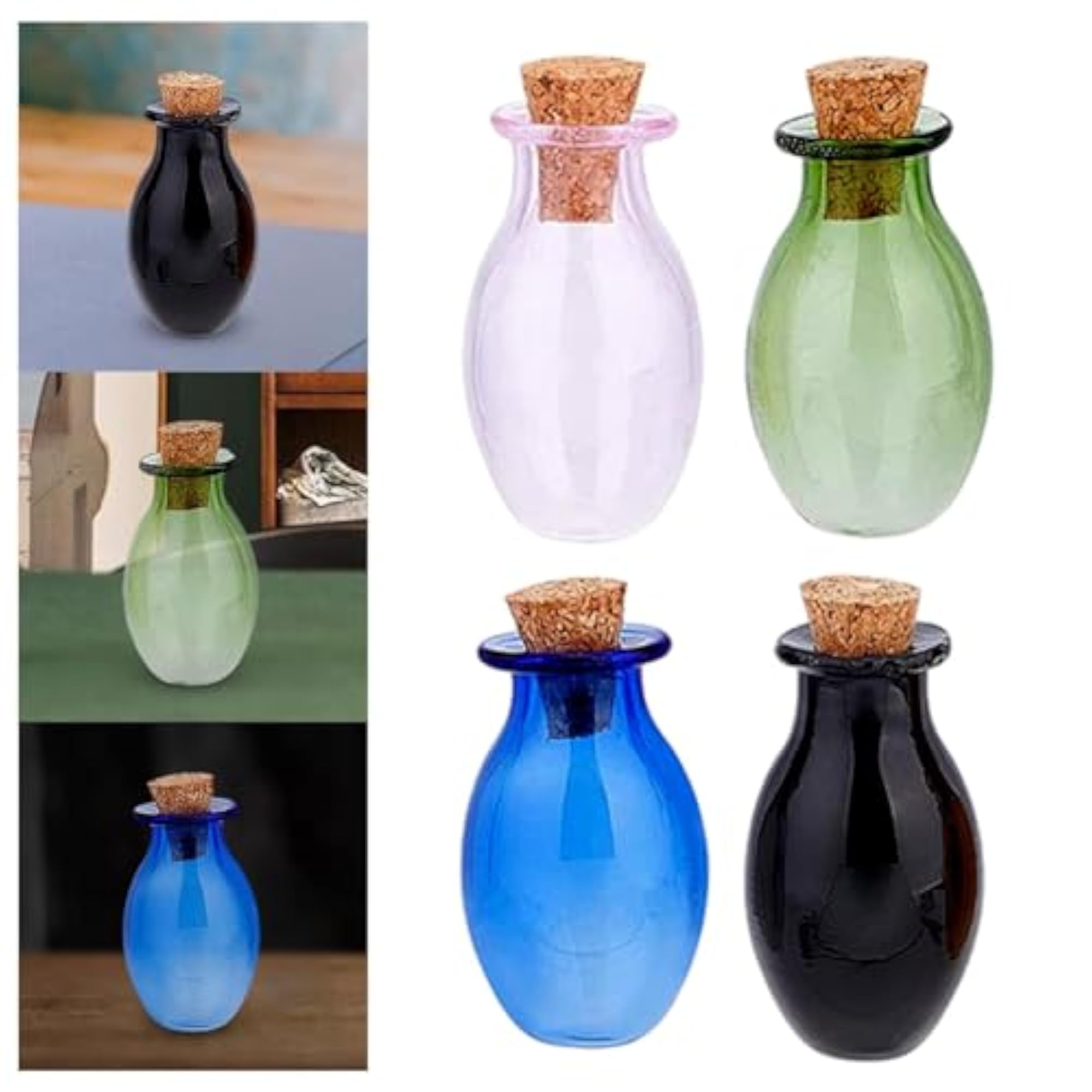 Small Glass Bottles with Cork Stoppers for Crafting and Decoration