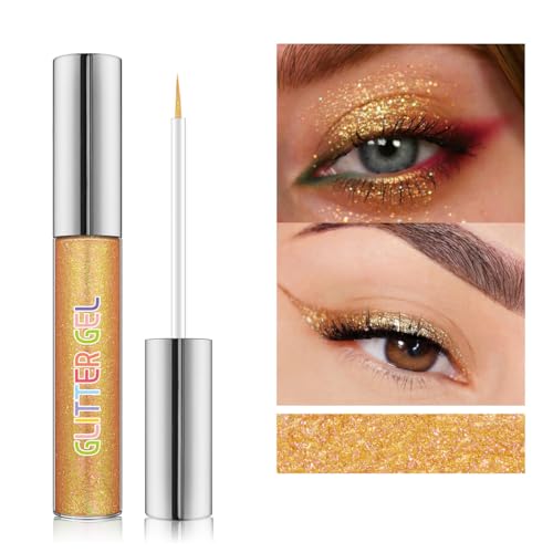 Set 2 Pzs Delineador Líquido Glitter Oro y Verde miniatura 2