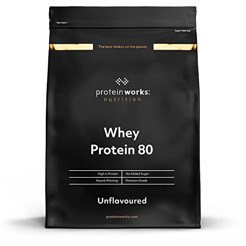 Protein Works - Whey Protein 80 (Konzentrat), Kalorienarmer Proteinshake, Whey Protein Shake, 66 Shakes, Ohne Aroma, 2kg