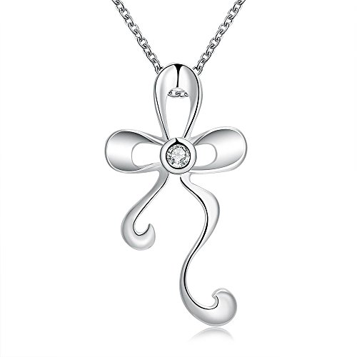 Preisvergleich Produktbild Good dress Pflanze Zirkon Romantische Kupfer Kabel Kette Anhänger Halskette Personalisierte Openwork Blume Weibliche Halskette, Silber