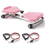 Waist Twist Sculptor Machine, Waist Trainer Disc for Weight Loss, Waist Relax, Ab Training, Balance Training, Foot Massage, Noiseless Home Exercise Equipment With Resistance Band, pink