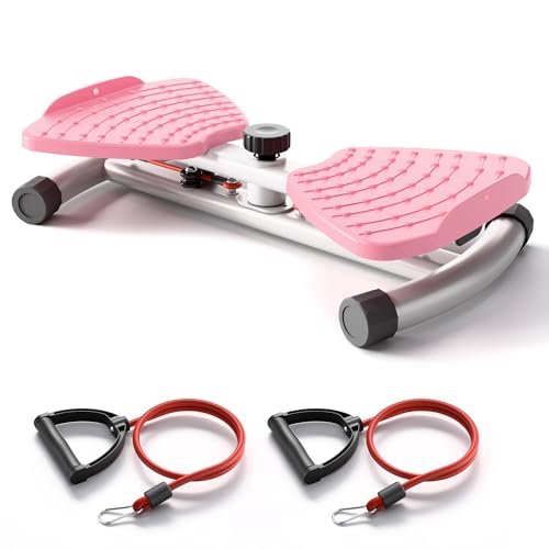Waist Twist Sculptor Machine Waist Trainer Disc for Weight Loss Waist Relax Ab Training Balance Training Foot Massage Noiseless Home Exercise Equipment With Resistance Band pink