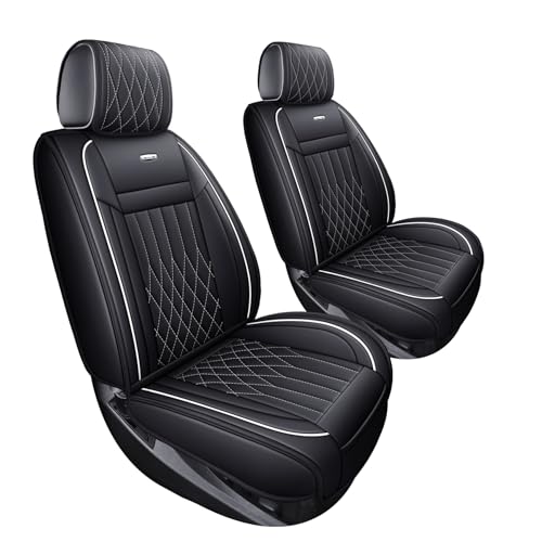 Image of Aierxuan Front Chevy Silverado GMC Sierra 1500 Seat Covers (Black-White)