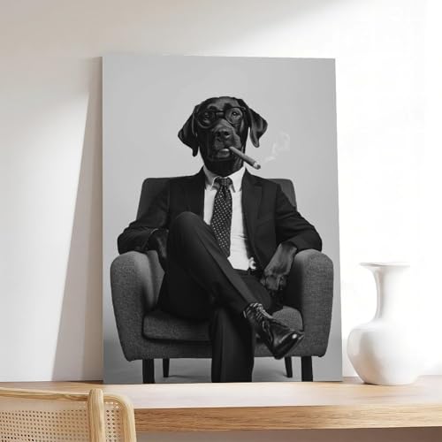 Toile labrador fumant 60x90 cm - Tableau déco moderne salon - 7
