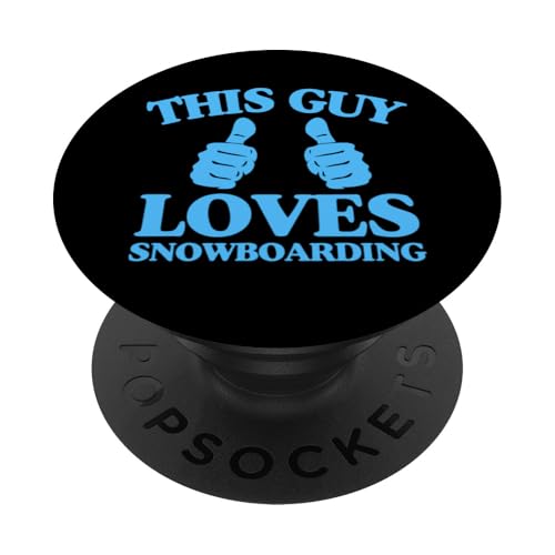 This Guy Loves Snowboarding Two Thumbs PopSockets Adhesive PopGrip