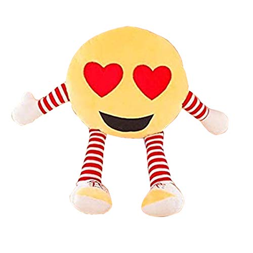 Image of HUG 'n' FEEL SOFT TOYS Soft Toys Long Soft Lovable hugable Cute Giant Life Size Teddy Bear (Emoji Pillow, Heart Eye Emoji)