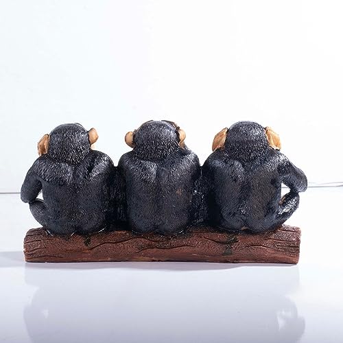 Image of AUGEN Polyresin Three Wise Monkeys Statue Showpiece for Home Decor Decoration and Gifting (6772A4, 23.5cm)