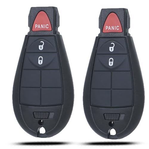 MechanMagic Key Fob Remote Replacement Compatible with Jeep Cherokee 2014 2015 2016 2017 2018 2019 2020 2021 GQ4-53T Keyless Entry with Door Key 68105081 3Buttons (Set of 2)