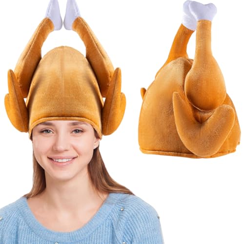 Sombrero de Pierna de Pollo, Sombrero de Acción de Gracias, Carnaval, Fiesta Temática, Gorra Sombreros Fiesta Halloween, Disfraz Gracioso, para Adulto Niños y Chico Chica Fiestas de Carnaval Navidad