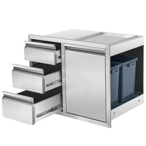 Tactralis Triple Drawers with Trash Bin