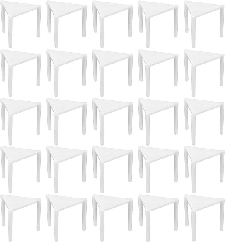 Olrada Party Essentials Disposable Pizza Stands/Savers/Tripod Stacker/Catering Boxes and Food Take Out, Pack of 200, White