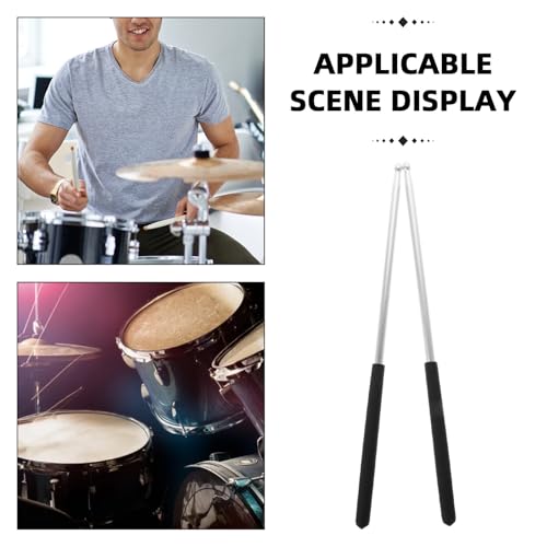 Baquetas de aluminio 5A para percusión, par plateado miniatura 3