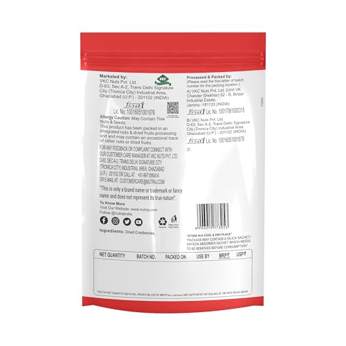 Nutraj USA Cranberries Whole and Dried 200g Pouch | Dry Fruits | Cranberry | Berries | Grocery Items.