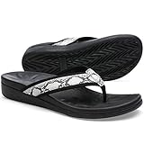 Orkii Comfortable Orthopeic Flip Flops for Women, Comfort Plantar Fasciitis Sandals for Flat Feet with Arch Support, Thong Sandals walking Beach size 10