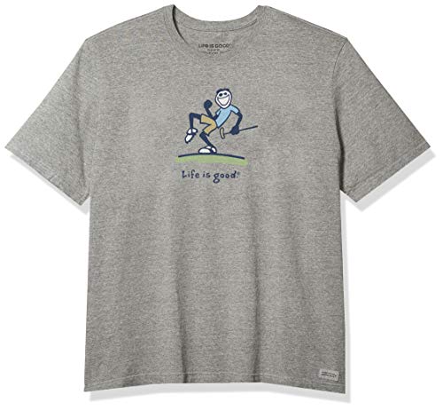Life is Good Mens Vintage Crusher Outdoor Jake Graphic T-Shirt, Pump Putt Heather Gray, X-Large
