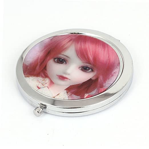 Small Pocket Mirror for Women Compact Cosmetic Makeup Mirror Double Sided Travel Mirror for Purse Handbag Portable Mini Mirror (1) Framed, Round, Tabletop Mount, Multicolour-image-37