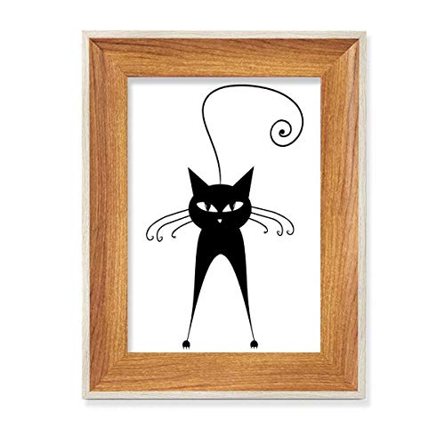 Cadre photo chat noir en bois décoration de table originale - 2