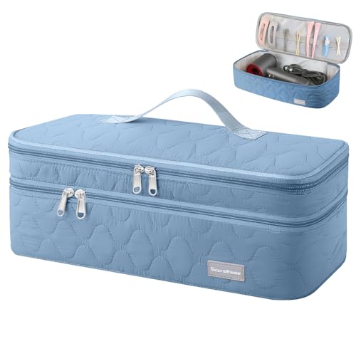 SUNCN ヘアドライヤー 収納ケース 二層式 トラベルストレージバッグ 防水 ヘアアイロン収納ケース ツール 器具 スタイリングツール ドライヤーアクセサリーオーガナイザー (バッグのみ)