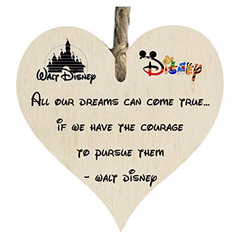 the sticker studio ltd Walt Disney Dreams Come True Quote Wooden Heart Shape Plaque Gift Sign htc113 Cover