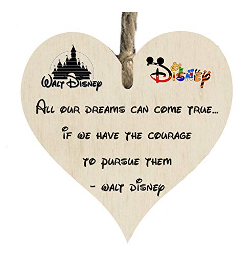 the sticker studio ltd Walt Disney Dreams Come True Quote Wooden Heart Shape Plaque Gift Sign htc113