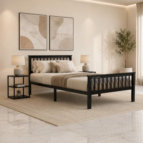 Image of Single Size Metal Bed Frame | SingleSize Metal Bed | Heavy Duty Iron Bed | Steel Bed Single Size | Metal Platform Bed | Single Cot | Iron Cot Single | Metal Slats |No Box Spring Needed |Black