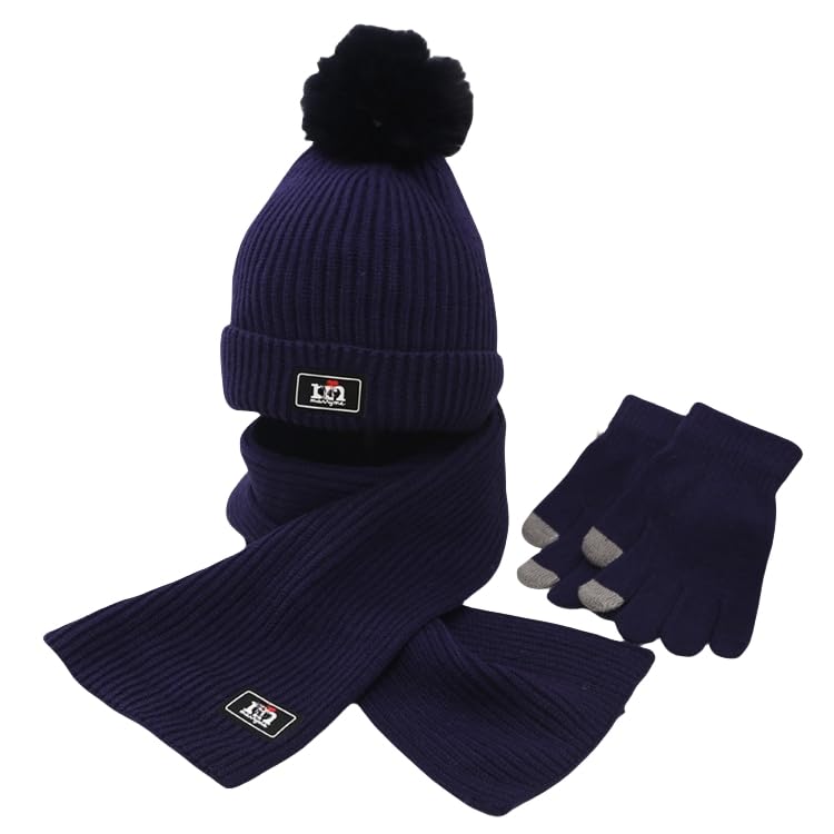 Zonto Cappello Caldo per Bambini Cappello per Bambini, Sciarpa, Guanti, Set A Tre Pezzi, Protezione delle Orecchie Invernali delle Ragazze, Cappello di Lana, Sciarpa, Tuta Calda