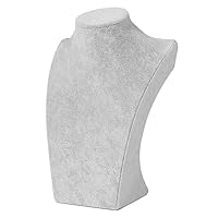 Velvet Jewelry Display Bust, Necklace Display Stand Manequin Bust Stand Pendant Chain Holder Storage Display Show Boutique Stand Mannequin Bust (Grey 20cm)