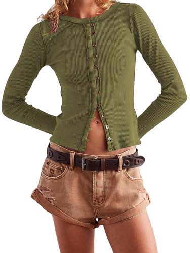 Long Sleeve Shirts for Women,Womens Cardigan,Slim Fitted