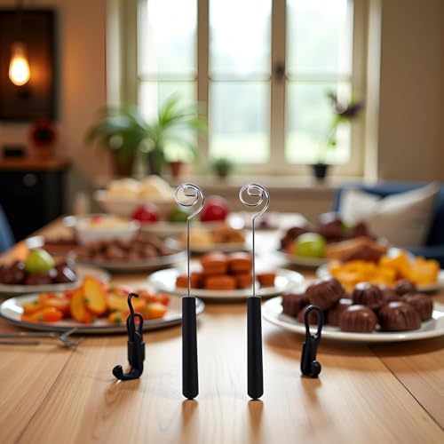 2Pcs Stainless Steel Chocolate Dipping Fork, Candy and Fondue Baking Tools, Kitchen Gadgets for DIY Decorating and Dessert Making - 2