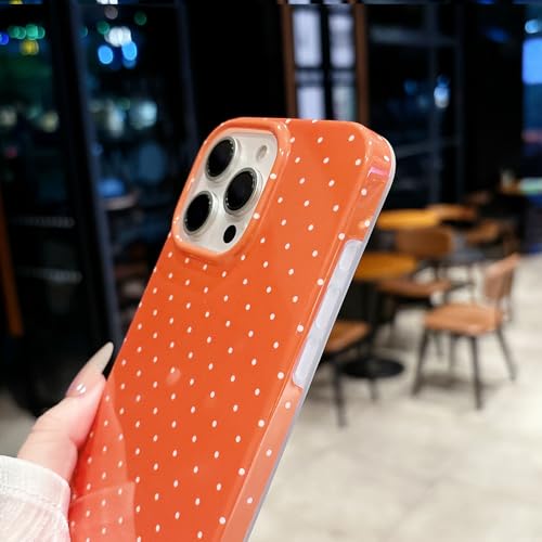 Coque mince iPhone 16 Pro Max anti-rayures esthétique rétro motif pois
