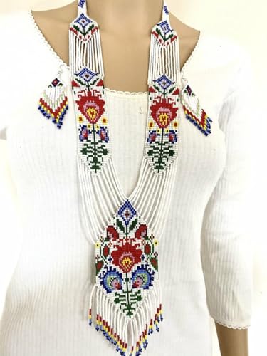 Collar ucraniano Gerdan multicolor de cuentas con pendientes LKBEADS 2