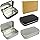Millennial Essentials 4 Pack Metal Rectangular Empty Hinged Tins Box Containers 3.75 by 2.45 by 0.8 Inch Silver & Black Mini Portable Box Small Storage Kit Home Organizer (2 Black 2 Silver)