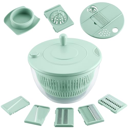 Sayihexihe Salad Lettuce Spinner,Fruit Washing Bowl with Strainer,Vegetables Fruit Washer,5.3Qt Large Salad Spinner