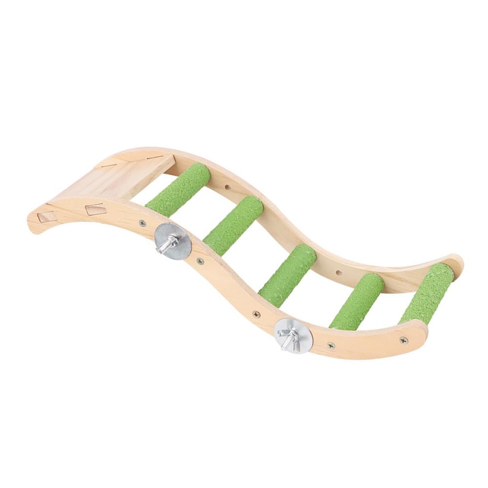 Escalera de madera para pájaros, 32 cm, para loros, hámsteres, puente trepador, barra para pájaros, escalera de masticación para loros, pájaros, columpio, rascador, percha para loros, cobayas,