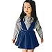 Produktbild Moneycom Bambin Baby Mädchen Kinder Kleider ohne Ärmel Solide Kleidung Latzhose Denim Junp Kleid Geburtstag Tüll Chic Zeremonie Hochzeit 2019 Blau Gr. 2 - 3 Jahre, blau