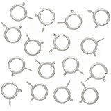 Beadaholique Sterling Spring Ring 10-Piece Round Clasps, 6mm, Silver