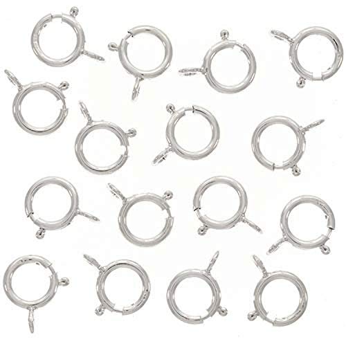 Beadaholique SS/400/6 Sterling Spring Ring 10-Piece Round Clasps, 6mm, Silver