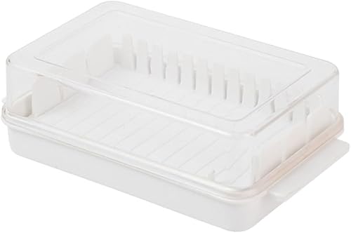 UPKOCH Caja de mantequilla con tapa y cortador de acero inoxidable, contenedor de almacenamiento de mantequilla transparente para refrigerador,