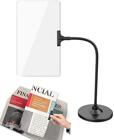 4X Magnifying Glass for Seniors Reading, 10"x6" Flexible Gooseneck Magnifying with Stand, Hands Free Magnifier for Close Work,Aging Eyes, Small Prints & Low Vision