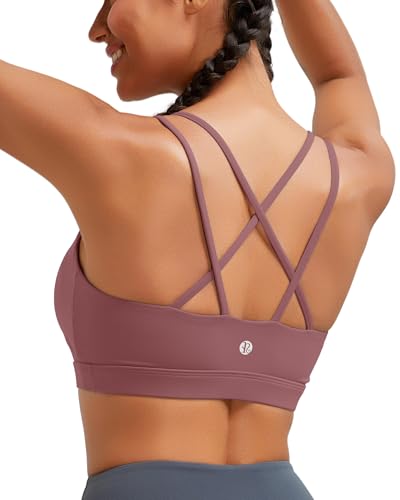 Image of RUNNING GIRL Sports Bras for Women High Support,Criss-Cross Back Strappy Bra Moulded Cup High Impact Workout Crop Tops