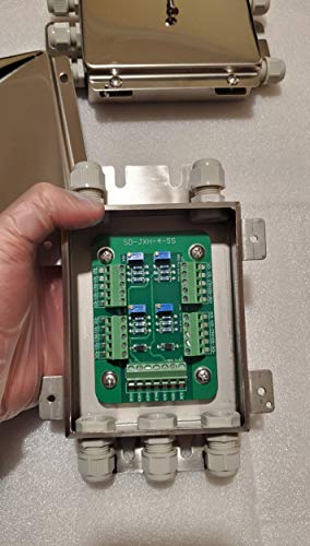 Stainless Steel Junction Box, Hub For 4 Load Cells High Precision Potentiometer Water Resistance Summing Box 4 Way. Box Include Junction Board. Waterproof Case Plus Junction Box Motherboard Included #TOP7