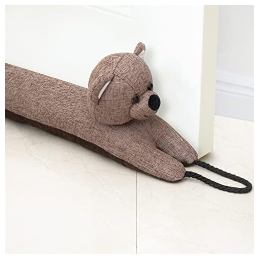 Marwood Under Door Stops Decorative Wind Stopper 91cm for Door & Window, Weighted Animal Air Door Draft Stopper Snake Noise Blocker for Bottom of Door with Hanging Loops - Bear 36"