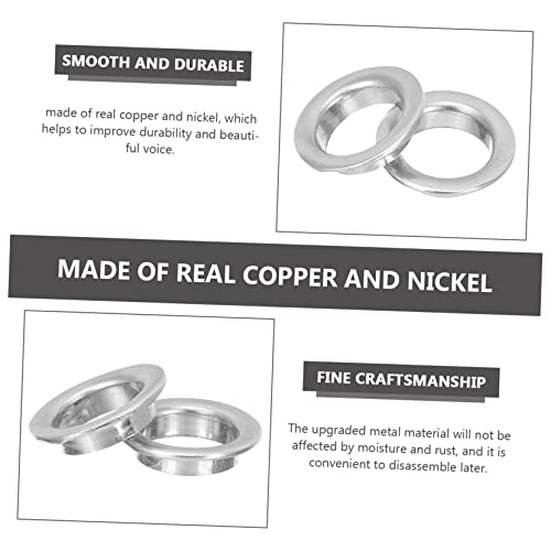 2Pcs Flute Pressure Pad Brass Fittings Flute Parts Brass Flute Pad Cup Recorder Instrument For Nickel-Plated Brass Silver Flute Repair Tools Metal Flute Supply Nickel Plated #TOP2